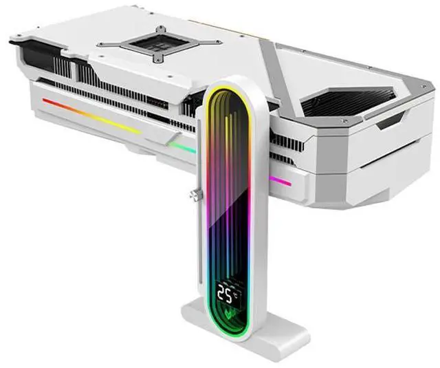Main image of Temperature Displaying GPU Stand ARGB Infinity Graphics Card Support Adjustable 5V 3PIN Video Card Holder Anti-sag Bracket Magnetic Base Display Card Brace Rack PC Graphic Card Accessories (White)