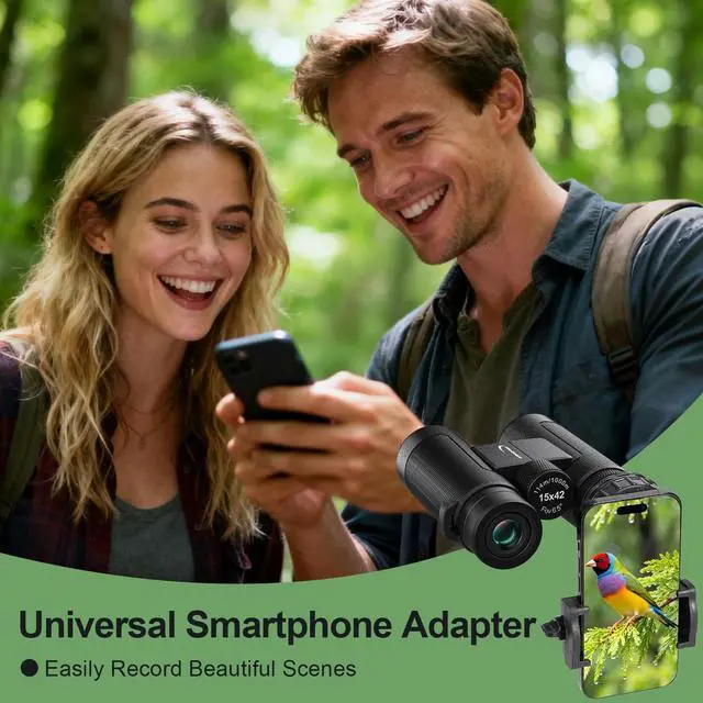 Alt view image 5 of 7 - 15x42 Binoculars for Adults High Powered for Bird Watching Cruise Ship | FMC BAK4 Optics for Wide HD View, Portable Lightweight Binoculars for Hunting Traveling, Easy Focus with Phone Adapter