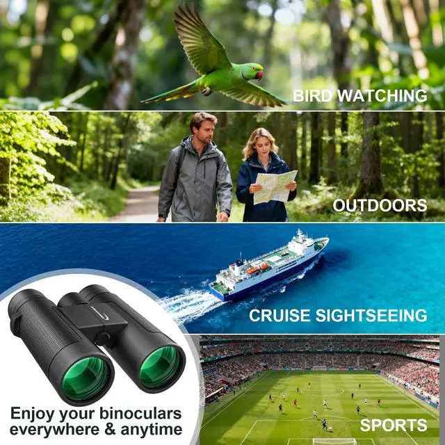 Alt view image 7 of 7 - 15x42 Binoculars for Adults High Powered for Bird Watching Cruise Ship | FMC BAK4 Optics for Wide HD View, Portable Lightweight Binoculars for Hunting Traveling, Easy Focus with Phone Adapter