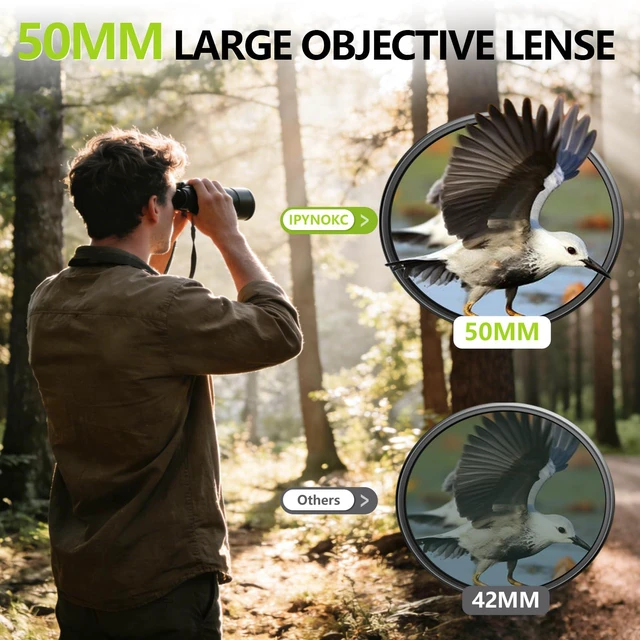 Alt view image 2 of 7 - 15x50 HD High-Powered Binoculars for Adults & Teens Premium Clear Optics for Outdoor, Sports & Travel, Perfect Waterproof Camping Gear and Hunting Essentials for Adventures