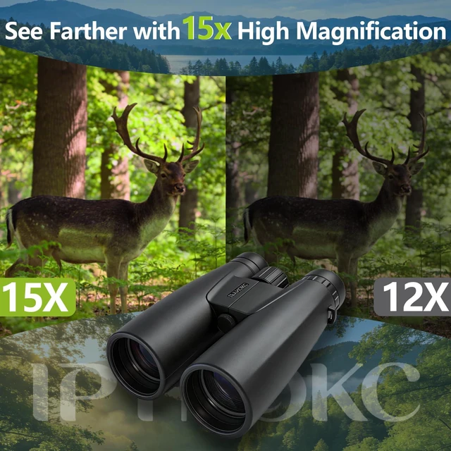 Alt view image 3 of 7 - 15x50 HD High-Powered Binoculars for Adults & Teens Premium Clear Optics for Outdoor, Sports & Travel, Perfect Waterproof Camping Gear and Hunting Essentials for Adventures