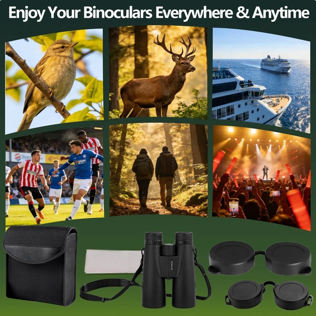 Alt view image 6 of 7 - 15x50 HD High-Powered Binoculars for Adults & Teens Premium Clear Optics for Outdoor, Sports & Travel, Perfect Waterproof Camping Gear and Hunting Essentials for Adventures