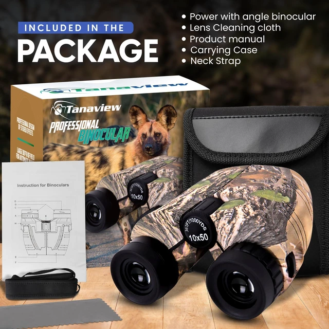 Alt view image 3 of 6 - 10x50 Compact Binoculars for Adults - Long Distance View, High Powered Binoculars with Travel Case - Lightweight, Large Eyepiece, Water & Fog Proof - Hunting, Bird Watching, Cruise