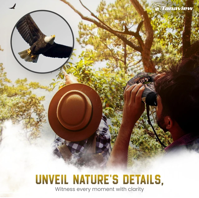 Alt view image 2 of 6 - 10x50 Compact Binoculars for Adults - Long Distance View, High Powered Binoculars with Travel Case - Lightweight, Large Eyepiece, Water & Fog Proof - Hunting, Bird Watching, Cruise