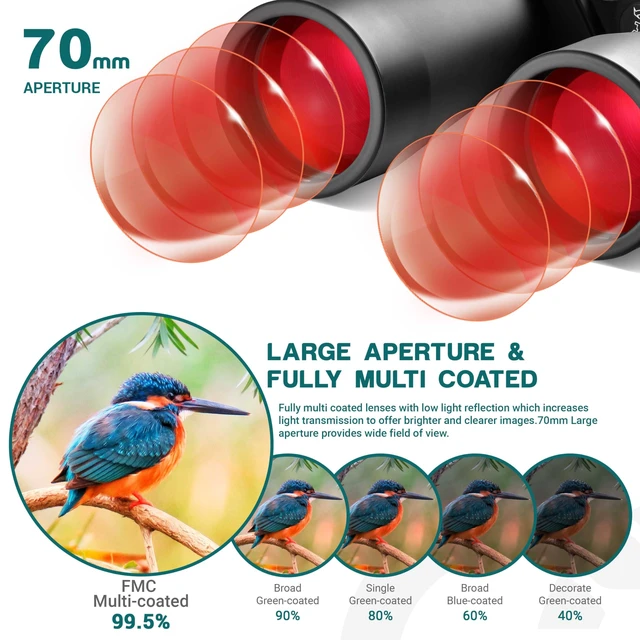 Alt view image 2 of 7 - 25x70 Astronomy Binoculars Giant for Adults, Outdoor Waterproof Binoculars for Travel Stargazing Bird Watching Hunting with Built-in Tripod Adapter and Carrying Bag