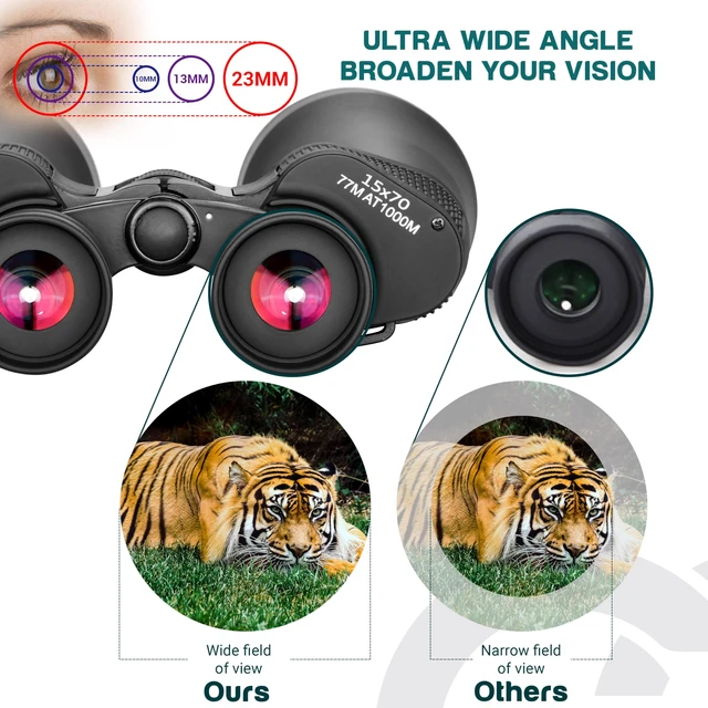 Alt view image 4 of 7 - 25x70 Astronomy Binoculars Giant for Adults, Outdoor Waterproof Binoculars for Travel Stargazing Bird Watching Hunting with Built-in Tripod Adapter and Carrying Bag