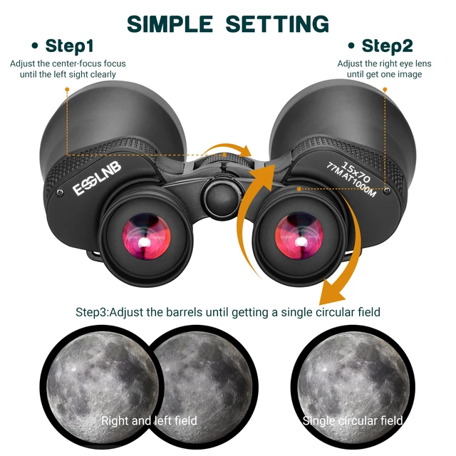 Alt view image 7 of 7 - 25x70 Astronomy Binoculars Giant for Adults, Outdoor Waterproof Binoculars for Travel Stargazing Bird Watching Hunting with Built-in Tripod Adapter and Carrying Bag