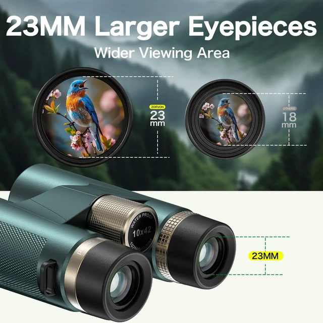 Alt view image 5 of 7 - 10x42 HD Binoculars for Adults, BAK4 Prism for Bird Watching & Cruise High-Powered Optics with 23mm Large Eyepiece, Low-Light Vision, Easy Focus, IPX7 Waterproof for Hunting, Travel