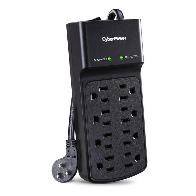 Alt view image 3 of 7 - B808 Essential Surge Protector, 2180J/125V, 8 Outlets, 8 ft Power Cord, LowProfile RightAngle Plug, EMI/RFI Noise Filtration, Automatic Shutdown, Black