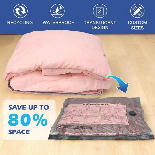Alt view image 2 of 7 - Fantictas Travel Vacuum Storage Bags with Rechargeable Air Pump, 15 Pack Portable Space Saver Bags, Compression Bags for Clothing, Bedding, Seasonal Storage & Packing Bags for Moving