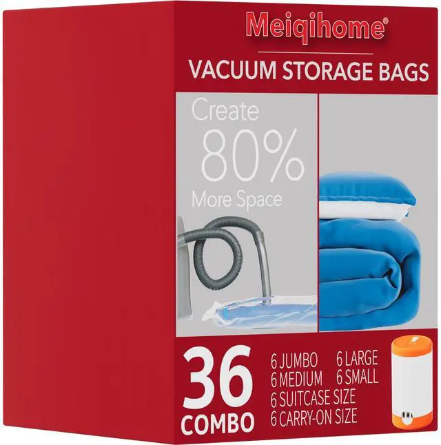 Main image of Vacuum Seal Bags for Clothing Travel & Home Storage, travel vacuum bags with pump, Store Blankets, Comforters, Pillows, Seasonal Clothes Compactly,36 Pack With Electric Pump