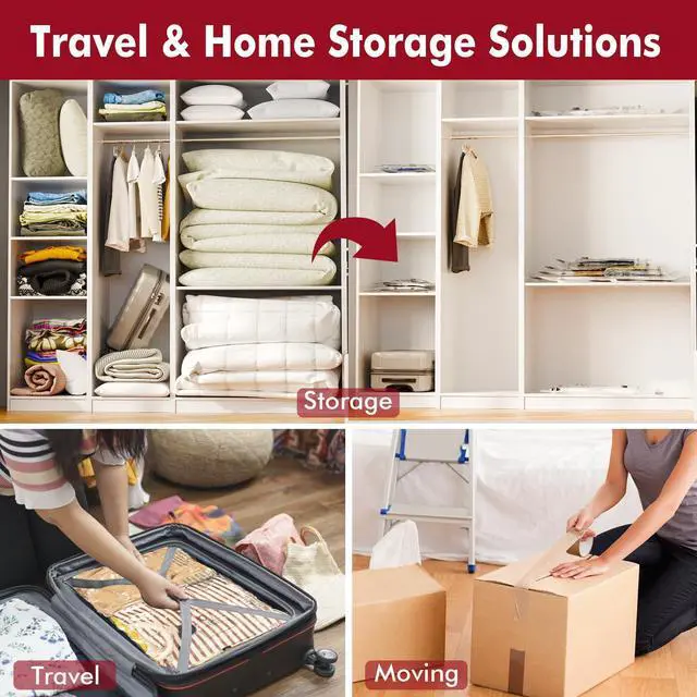Alt view image 2 of 6 - Vacuum Seal Bags for Clothing Travel & Home Storage, travel vacuum bags with pump, Store Blankets, Comforters, Pillows, Seasonal Clothes Compactly,36 Pack With Electric Pump