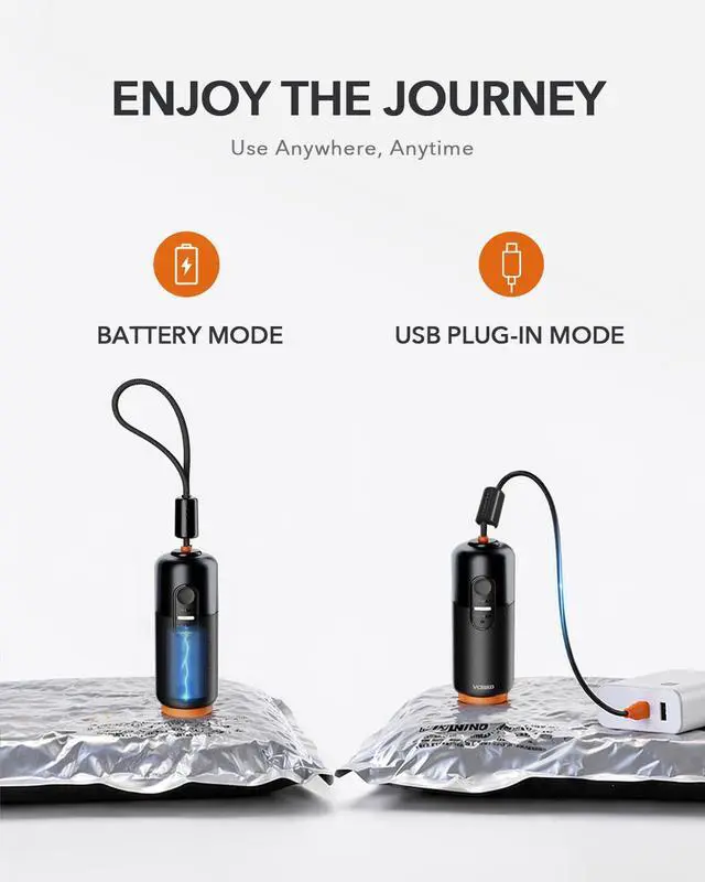 Alt view image 3 of 7 - Ultra 15 Pack Vacuum Bags for Travel with USB & Battery 2-in-1 Rechargeable Air Pump, Compression Storage Bags for Luggage and Home Storage, Space Saver for Clothes, Bedding