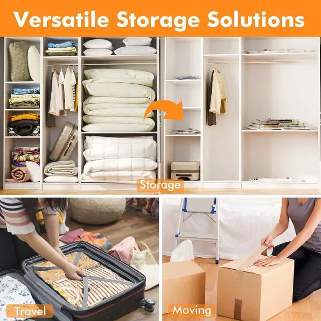 Alt view image 5 of 7 - Vacuum Storage Bags, Space Saver Seal Bags For Clothing, Travel Luggage,Blankets, Comforters, Pillows, Clothes Storage.12 Jumbo