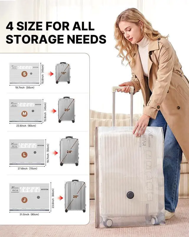 Alt view image 5 of 7 - Vacuum Seal Bags for Clothing Travel with Rechargeable Cordless Pump, VINTAR 24 Pack Space Saver Vacuum Storage Bags, Travel Vacuum Compression Bags Set for Luggage Clothes Bedding Blanket