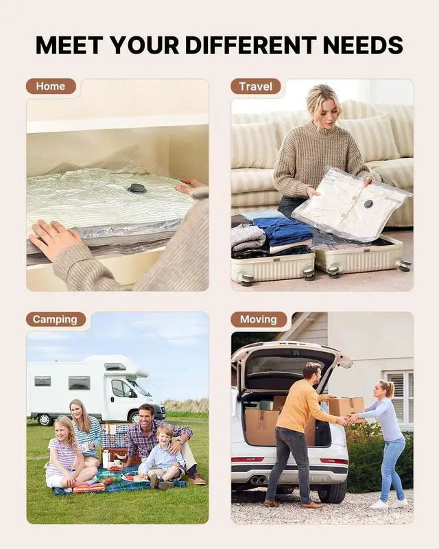 Alt view image 7 of 7 - Vacuum Seal Bags for Clothing Travel with Rechargeable Cordless Pump, VINTAR 24 Pack Space Saver Vacuum Storage Bags, Travel Vacuum Compression Bags Set for Luggage Clothes Bedding Blanket