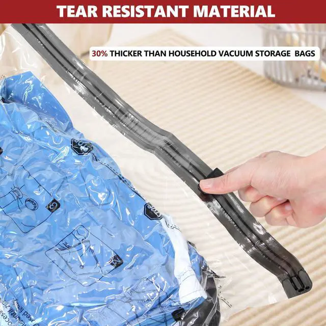 Alt view image 6 of 6 - Vacuum Seal Bags for Clothing Travel and Home Storage, Travel Vacuum Bags with Electric Pump, Space Saver Compression Packing Cubes for Luggage Suitcase Bedding Blankets Clothes, 12 Combo