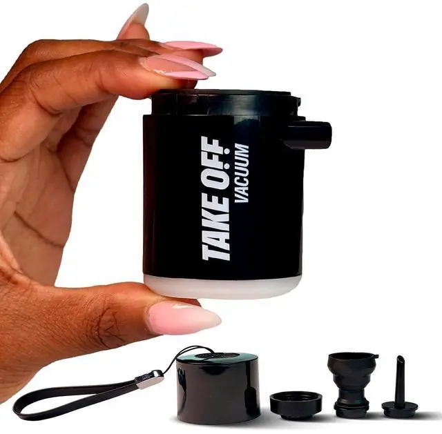 Main image of Mini Travel Vacuum Pump Portable USB-C Rechargeable Air Pump for Vacuum Storage Bags Inflator & Deflator for Travel, Camping, Clothes Packing and Compact Design (Black 2.0)