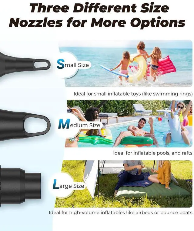 Alt view image 2 of 7 - 6000mAh Rechargeable Long-Lasting Air Pump for Inflatables