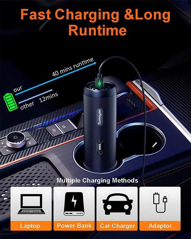 Alt view image 6 of 7 - Car Vacuum Portable Cordless, 21000PA Handheld High Power Suction & Blower, Small Cordless Handheld Vacuum Cleaner for Car, Home, Office