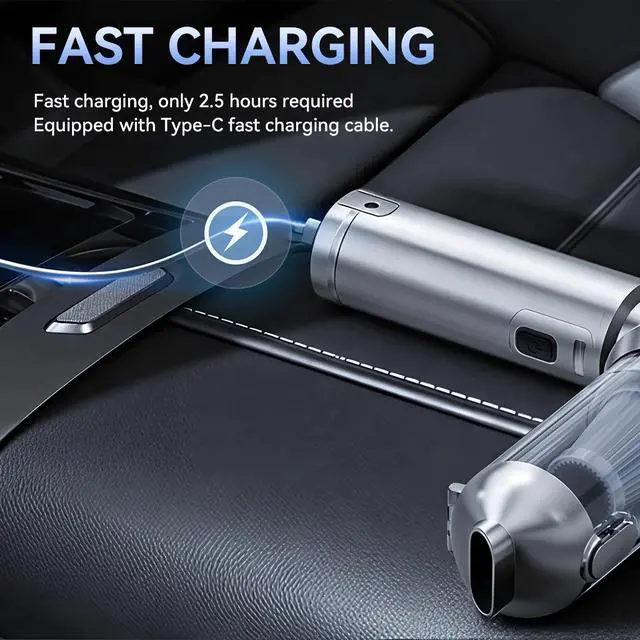 Alt view image 5 of 7 - Car Vacuum Cleaner High Power 20000Pa Cordless Handheld Mini Vacuum & Air Duster for Car & Desk, Home, Office & Camping, Ideal Gift for Men & Women, 6000mAh Battery (Fast Charging Edition)