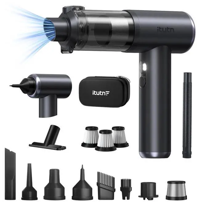 Main image of Mini Car Vacuum Portable Cordless, 20000PA Powerful Suction,7800mAh,High Power, LED Light, Dual Filter, Car Vacuum Cleaner & Air Duster for Home, Desk, PC, Keyboard