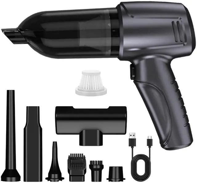 Main image of Car Vacuum Portable Cordless, 16000PA Powerful Suction, 5 in 1 Mini Handheld Vacuum Cleaner, Small Car Vacuum Cleaner, Brushless Motor, Air Duster, 4000mAh, Dual Filter, for Cars,Home,Office,Pet