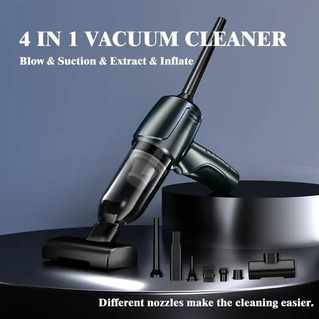 Alt view image 6 of 7 - Car Vacuum Portable Cordless, 16000PA Powerful Suction, 5 in 1 Mini Handheld Vacuum Cleaner, Small Car Vacuum Cleaner, Brushless Motor, Air Duster, 4000mAh, Dual Filter, for Cars,Home,Office,Pet