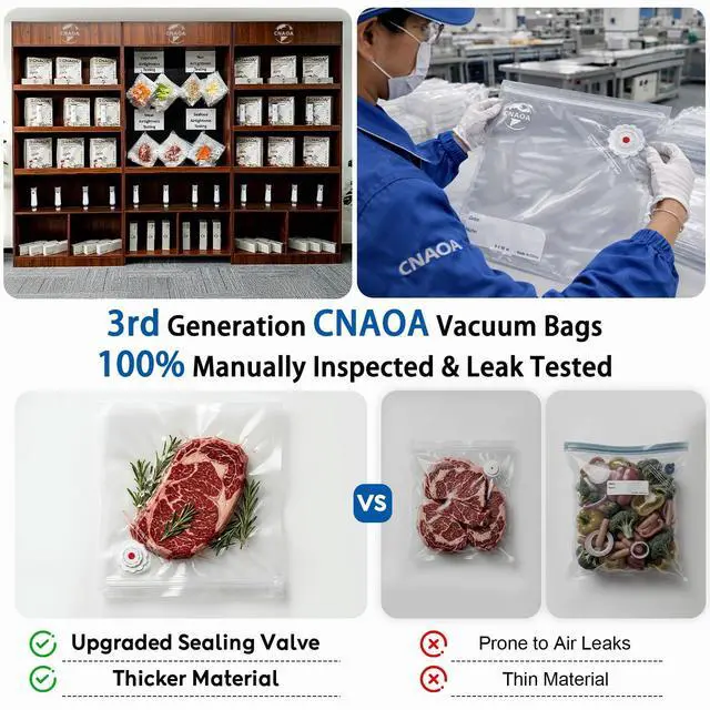 Alt view image 3 of 7 - Compact Vacuum Sealer with 30 3rd-Gen Upgraded Reusable High Seal Bags, Powerful Handheld Vacuum Sealer Machine, Keeps Food Fresh Up to 6X Longer, Portable Meal Saver, Seal Meal Saver
