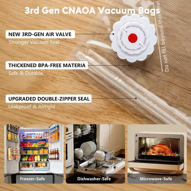 Alt view image 5 of 7 - Compact Vacuum Sealer with 30 3rd-Gen Upgraded Reusable High Seal Bags, Powerful Handheld Vacuum Sealer Machine, Keeps Food Fresh Up to 6X Longer, Portable Meal Saver, Seal Meal Saver