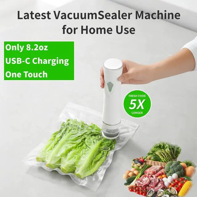 Alt view image 3 of 7 - Vacuum Sealer, Handheld Vacuum Sealer for Food, USB Rechargeable Portable Mini Food Sealer with 30 Reusable Bags, Compact for Travel, Camping & Small Batch Storage