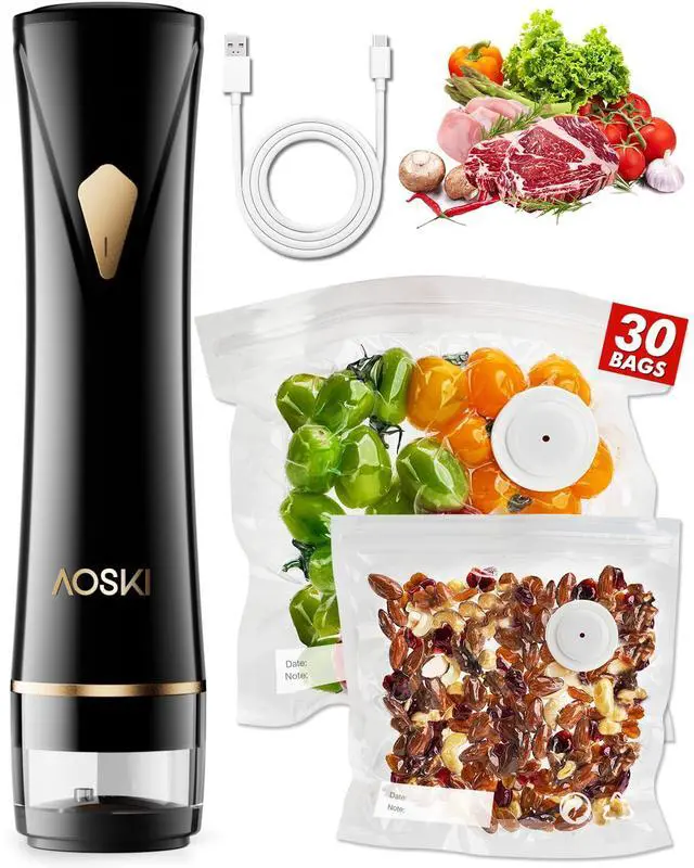 Main image of Compact Vacuum Sealer for Food: Powerful Compact Vacuum Sealer Machine with 30 PCS Vacuum Seal Bags, Cordless Food Storage Sealing Machine Portable for Chef, Home, Travel, Camping, Sous Vide