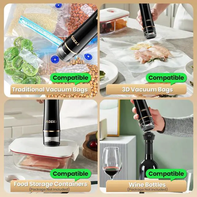 Alt view image 7 of 7 - Compact Vacuum Sealer for Food: Powerful Compact Vacuum Sealer Machine with 30 PCS Vacuum Seal Bags, Cordless Food Storage Sealing Machine Portable for Chef, Home, Travel, Camping, Sous Vide