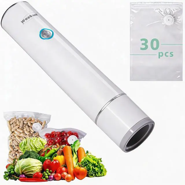 Main image of Handheld Vacuum Sealer for Food Storage Portable & Rechargeable, Easy One-Hand Automatic Operation, 1 Vacuum Sealer + 30 Food Reusable Bags (50 Bags Optional)