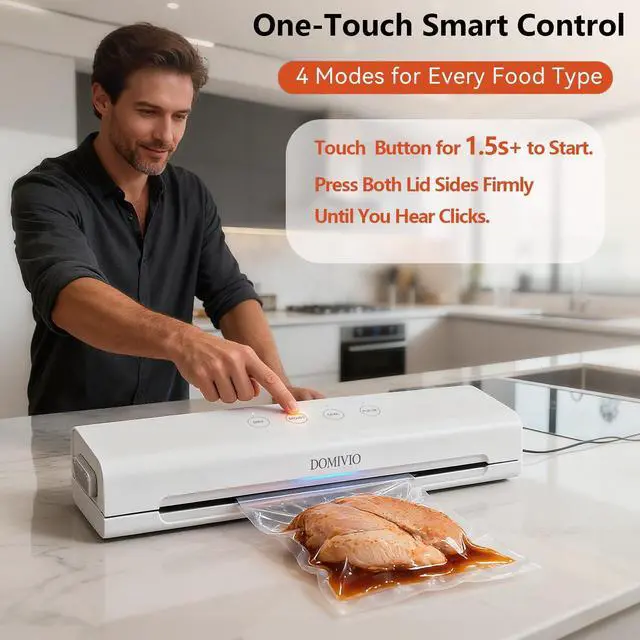 Alt view image 3 of 6 - Vacuum Sealer Machine for Food, 4-in-1 Functions with 20 Vacuum Bags (20x30cm) - Dry & Wet Modes, Quick Sealing for Freshness & Storage, Compact Design for Home Kitchen Use