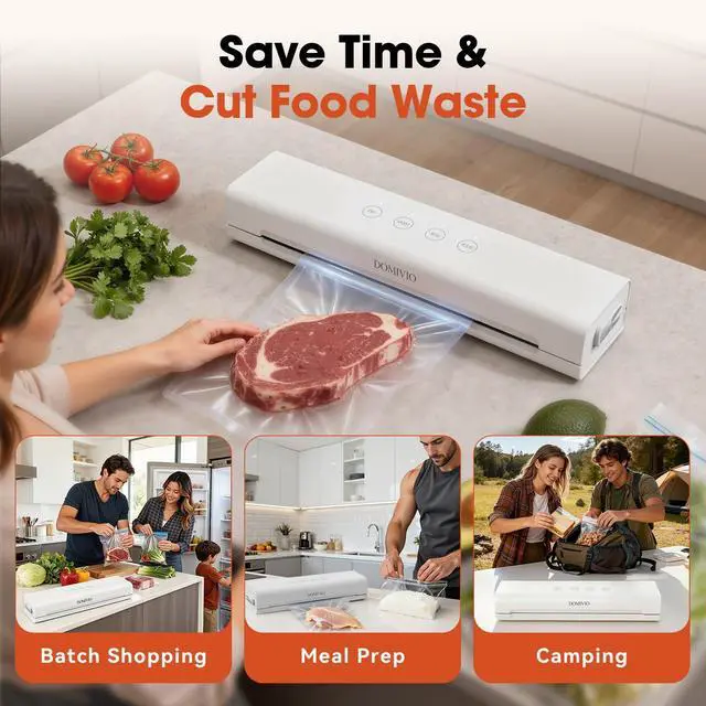 Alt view image 6 of 6 - Vacuum Sealer Machine for Food, 4-in-1 Functions with 20 Vacuum Bags (20x30cm) - Dry & Wet Modes, Quick Sealing for Freshness & Storage, Compact Design for Home Kitchen Use
