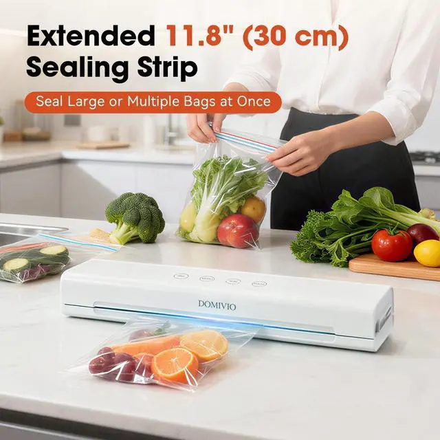 Alt view image 2 of 6 - Vacuum Sealer Machine for Food, 4-in-1 Functions with 20 Vacuum Bags (20x30cm) - Dry & Wet Modes, Quick Sealing for Freshness & Storage, Compact Design for Home Kitchen Use