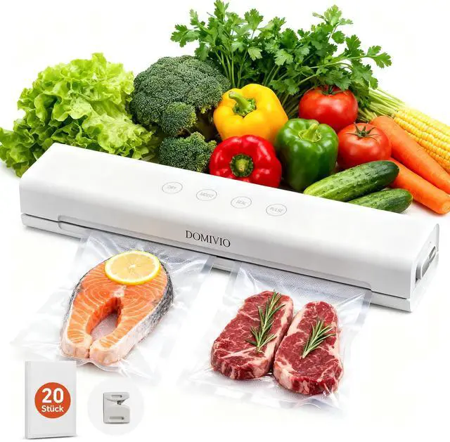 Main image of Vacuum Sealer Machine for Food, 4-in-1 Functions with 20 Vacuum Bags (20x30cm) - Dry & Wet Modes, Quick Sealing for Freshness & Storage, Compact Design for Home Kitchen Use