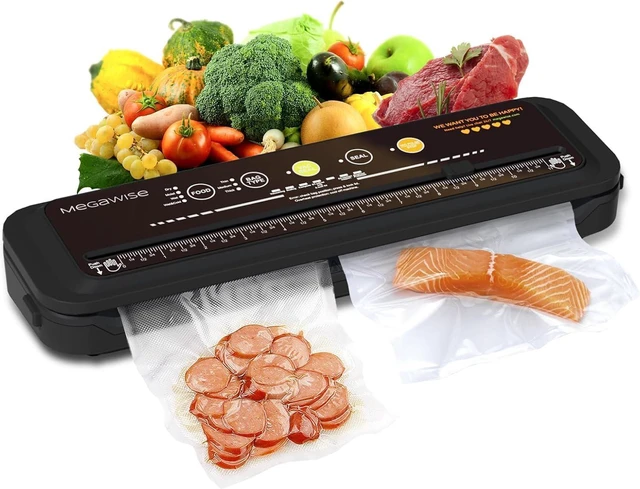 Main image of 80kPa Food Vacuum Sealer with Built-In Cutter, Silver | Dry Moist Wet Cold modes, pulse vacuum control, three bag settings, cutter design, food storage and meal prep