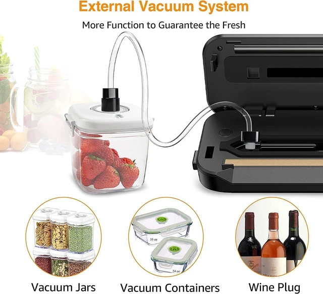 Alt view image 2 of 4 - 80kPa Food Vacuum Sealer with Built-In Cutter, Silver | Dry Moist Wet Cold modes, pulse vacuum control, three bag settings, cutter design, food storage and meal prep