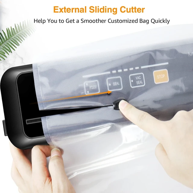 Alt view image 4 of 4 - 80kPa Food Vacuum Sealer with Built-In Cutter, Silver | Dry Moist Wet Cold modes, pulse vacuum control, three bag settings, cutter design, food storage and meal prep
