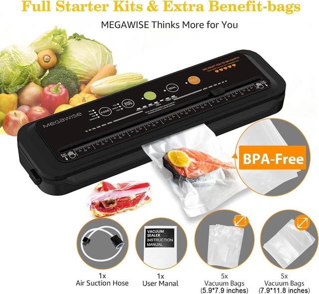 Alt view image 3 of 4 - 80kPa Food Vacuum Sealer with Built-In Cutter, Silver | Dry Moist Wet Cold modes, pulse vacuum control, three bag settings, cutter design, food storage and meal prep