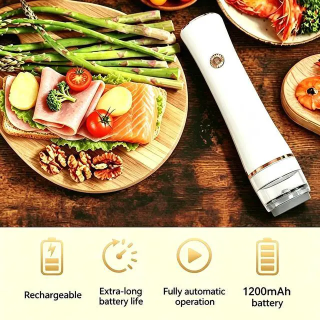 Alt view image 3 of 7 - 60kPa Handheld Compact Vacuum Sealer with 30 Bags, Mason Jar Food Sealer