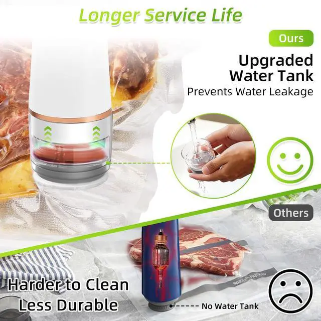 Alt view image 3 of 7 - Compact Vacuum Sealer for Food Sealer, Handheld Portable Vacuum Sealer Machine for Food Storage, Recharge Food Vacuum Sealing for Kitchen Travel Fridge Meal Prep, Gifts for Mom, Wife, Chef & Camping