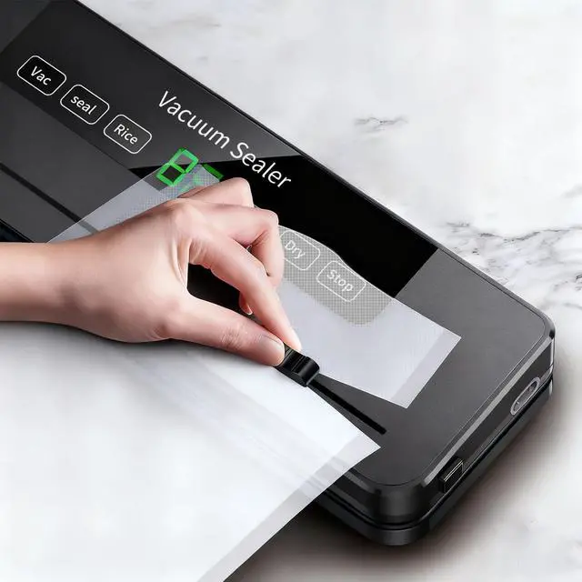 Alt view image 4 of 7 - Vacuum Sealer Machine 75kpa Suction Power, includes 30 Bags and Cutter Included, Compact One-Touch Automatic Food Sealer,5 modes, Dry Moist Fresh Modes for All Saving needs