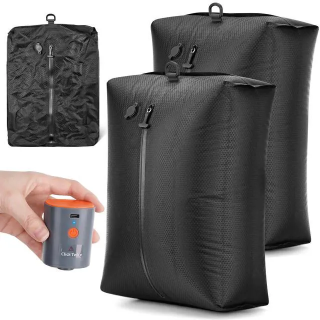 Main image of Travel Vacuum Seal Bags with Wireless Rechargeable Pump, 25L Durable Reusable Compression Packing Bags for Carry-On Suitcase & Backpack, IP67 Waterproof Space Saver Kit (2 Pack)