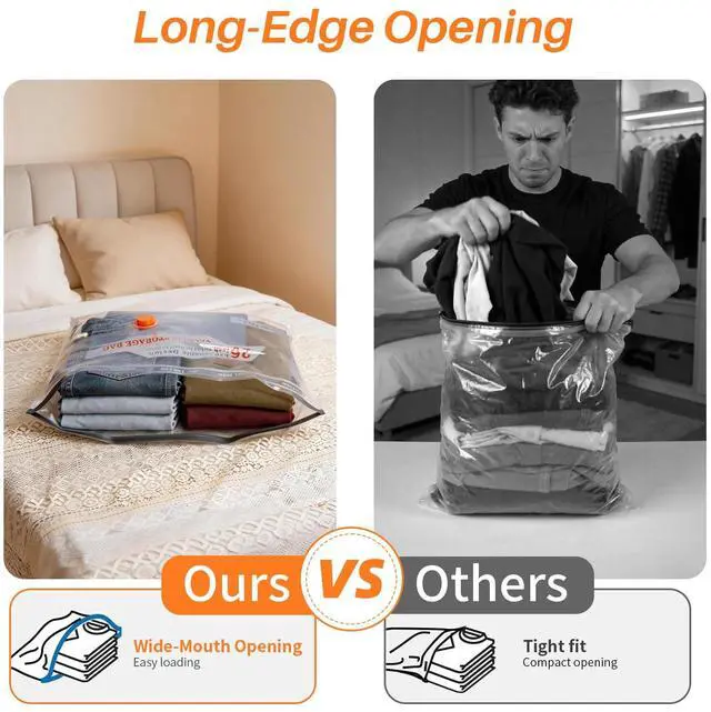 Alt view image 6 of 7 - Vacuum Seal Bags for Clothing Travel, Rechargeable Wireless Pump, Portable Space Saver Bags for Clothing Travel in 3 Combo sizes, Compression Packing for Luggage, Seasonal Storage 9 Combo Set