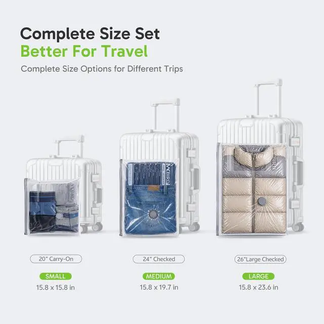Alt view image 2 of 7 - Travel Vacuum Bags with USB Electric Pump, 12 Pack Vacuum Bags for Travel, Compression Vacuum Packing Bags for Luggage & Suitcase, Space Saving Travel Bags for Clothes and Clothing,Carry-On