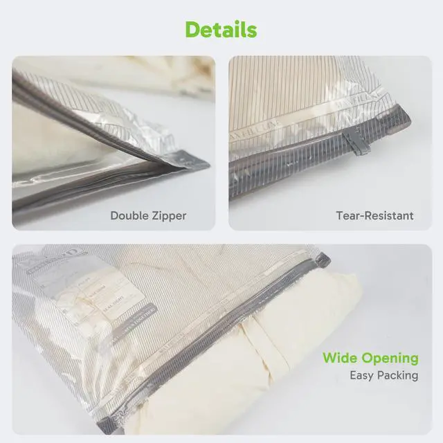 Alt view image 6 of 7 - Travel Vacuum Bags with USB Electric Pump, 12 Pack Vacuum Bags for Travel, Compression Vacuum Packing Bags for Luggage & Suitcase, Space Saving Travel Bags for Clothes and Clothing,Carry-On