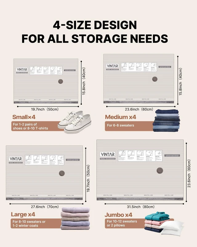 Alt view image 2 of 7 - 16 Pack Vacuum Seal Bags for Clothing Travel with Wireless Pump | Rechargeable Cordless Pump, Triple-Seal Leak-Proof, 16-Pack 4 Sizes (4J+4L+4M+4S) for Travel Luggage, Suitcase, Home Storage